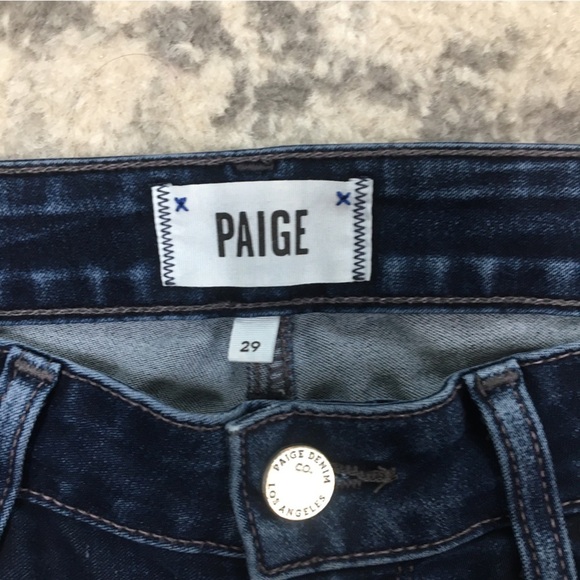 Paige Verdugo Crop Dark Blue Skinny Jeans size 29 - Picture 3 of 6